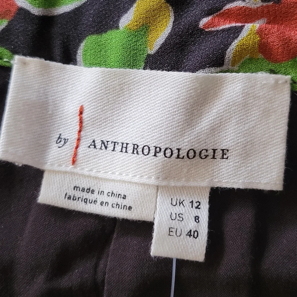 NWT Anthropologie Denise A Line Maxi Skirt Floral Garden Boho Black Multi 8